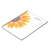 Waterverf Zonnebloem Aangepaste naam Notitieboek (Linkerzijde)