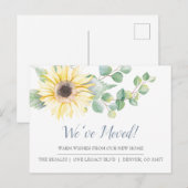 Waterverf - Zonnebloem - Aankondiging voor nieuwe  (Voorkant / Achterkant)