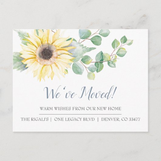 Waterverf - Zonnebloem - Aankondiging voor nieuwe  (Voorkant)