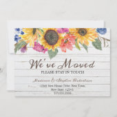 Waterverf Zonnebloem | Adres wijzigen Aankondiging (Voorkant)