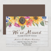 Waterverf Zonnebloem | Adres wijzigen Aankondiging (Voorkant / Achterkant)