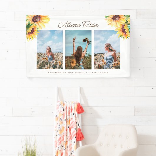 Waterverf Zonnebloem Afstuderen Banner (Insitu)