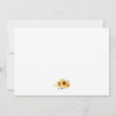 Waterverf Zonnebloem Afstuderen Foto Aankondiging (Achterkant)