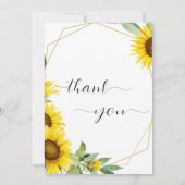 Waterverf Zonnebloem Baby shower Bedankkaart (Achterkant)