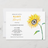 Waterverf zonnebloem Baby shower elegant eenvoudig Kaart (Voorkant)