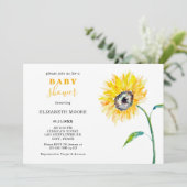 Waterverf zonnebloem Baby shower elegant eenvoudig Kaart (Staand voorkant)