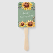 Waterverf Zonnebloem Baby shower Handwaaier (Achterkant)