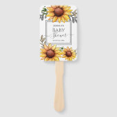 Waterverf Zonnebloem Baby shower Handwaaier (Voorkant)