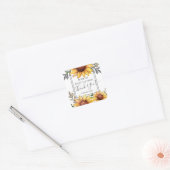 Waterverf Zonnebloem Baby shower Hartelijk dank Vierkante Sticker (Envelop)