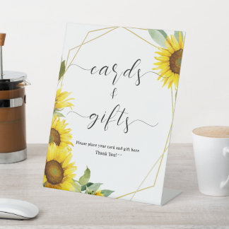 Waterverf Zonnebloem Baby shower Kaarten & Geschen Reclamebord Met Voetstuk