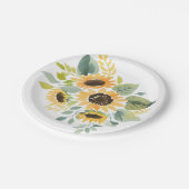 Waterverf Zonnebloem Baby shower Papieren Bordje (Gekanteld)
