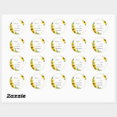 Waterverf Zonnebloem Baby shower Ronde Sticker (Vel)