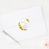 Waterverf Zonnebloem Baby shower Ronde Sticker (Envelop)