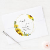 Waterverf Zonnebloem Baby shower Ronde Sticker (Envelop)