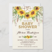 Waterverf Zonnebloem Baby shower Rustisch Bohemen Kaart (Voorkant)