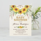 Waterverf Zonnebloem Baby shower Rustisch Bohemen Kaart (Staand voorkant)