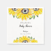 Waterverf Zonnebloem Baby shower Script Servet (Voorkant)