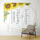 Waterverf Zonnebloem Baby shower Wandkleed (In Situ (horizontaal))