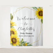 Waterverf Zonnebloem Baby shower Wandkleed (Voorkant)