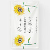 Waterverf Zonnebloem Baby shower Welkom Eenvoudig Spandoek (Verticaal)