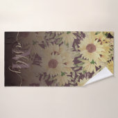 Waterverf Zonnebloem Badhanddoek (Badhanddoek)