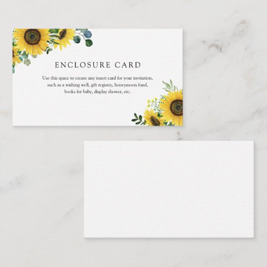 Waterverf Zonnebloem Behuizing Kaart (Voorkant / Achterkant)