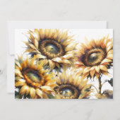 Waterverf Zonnebloem Bewaar de datum Save The Date (Achterkant)