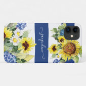 Waterverf Zonnebloem Blauw in Witte stripper Case-Mate iPhone Case (Achterkant (horizontaal))