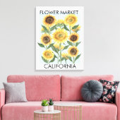 Waterverf Zonnebloem Bloem Bloemstuk Canvas Afdruk (Insitu (Woonkamer))