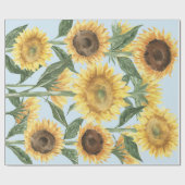 Waterverf Zonnebloem Bloemen Bloemen Cadeaupapier (Vlak)