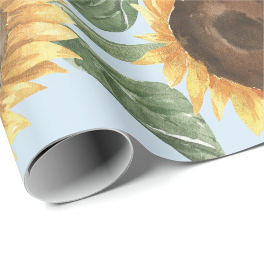 Waterverf Zonnebloem Bloemen Bloemen Cadeaupapier (Rol Hoek)