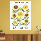 Waterverf Zonnebloem Bloemen Bloemen Canvas Afdruk (Insitu (Woonkamer))