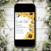 Waterverf Zonnebloem Bloemen Bruiloft Foto Save The Date