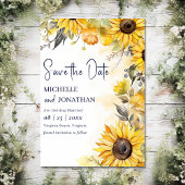 Waterverf Zonnebloem Bloemen Bruiloft Foto Save The Date