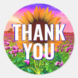 Waterverf Zonnebloem - Bloemen Dank u Sticker