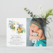 waterverf zonnebloem bloemen Doop Kaart (Staand voorkant)