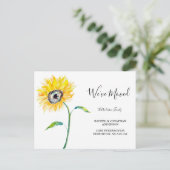 Waterverf Zonnebloem Bloemen Eenvoudig We zijn ver Briefkaart (Staand voorkant)