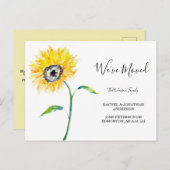 Waterverf Zonnebloem Bloemen Eenvoudig We zijn ver Briefkaart (Voorkant / Achterkant)