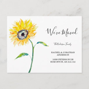 Waterverf Zonnebloem Bloemen Eenvoudig We zijn ver Briefkaart