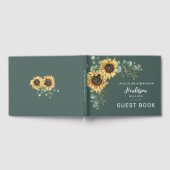Waterverf Zonnebloem Bloemen Eucalyptus Huwelijk Gastenboek (Volledig)