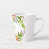 Waterverf Zonnebloem Bloemen Geel Naam Latte Mok (Rechts)