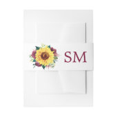 Waterverf Zonnebloem Bloemen Monogram Uitnodigingen Wikkel (Voorkant Voorbeeld)