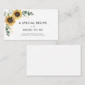 Waterverf Zonnebloem Bloemen Vrijgezellenfeest Rec Informatiekaartje (Voorkant / Achterkant)