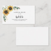 Waterverf Zonnebloem Bloemen Vrijgezellenfeest Rec Informatiekaartje (Voorkant / Achterkant)