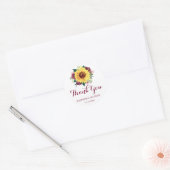 Waterverf zonnebloem bloemenbruiloft dank u ronde sticker (Envelop)