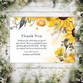Waterverf zonnebloem bloemenbruiloft foto bedankkaart