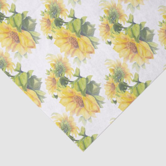 Waterverf Zonnebloem bloemenontwerp bloemenpatroon Tissuepapier (Detail)