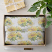 Waterverf Zonnebloem bloemenontwerp bloemenpatroon Tissuepapier (Geschenk)