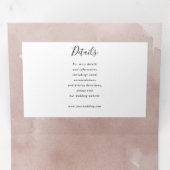 Waterverf zonnebloem blozen roze alles in een brui drieluik uitnodiging (Binnenzijde eerst)