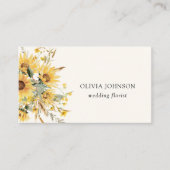 Waterverf Zonnebloem Boeket Bloemen Visitekaartje (Voorkant)
